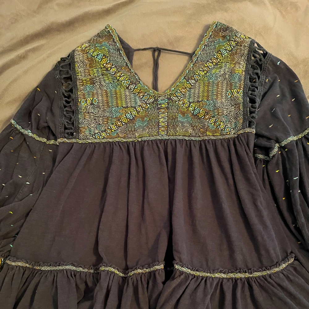 Free People baggy embroidered dress